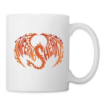 Inferno Herz Flammen-Design - Tasse - Weiß - Rechts