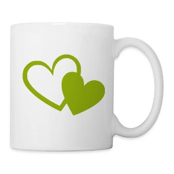 Cœur vert motif de cœurs verts - Mug blanc - blanc - Droite