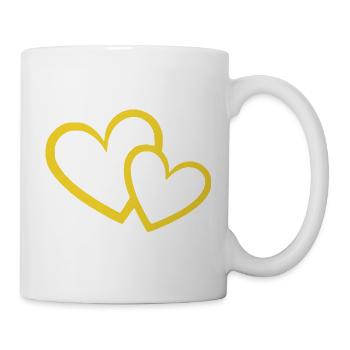 Cadeau de la Saint-Valentin à motif de cœur jaune - Mug blanc - blanc - Droite