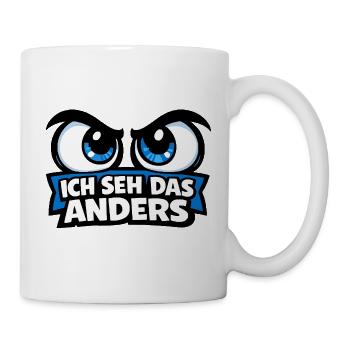 Ich seh das anders – Comic Augen Statement Motiv - Tasse - Weiß - Rechts