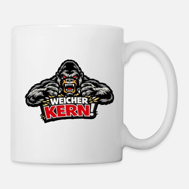 Weicher Kern - Böser Gorilla Spruch - Tasse - Weiß