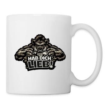 Grizzly Motif: Love You! - Provocative slogan - Mug - white - Right