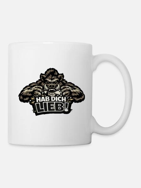 Motif grizzli : Je t’aime ! - Slogan provocateur - Mug blanc - blanc