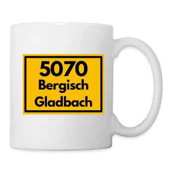 ALTE POSTLEITZAHL PLZ RETRO 5070 BERGISCHGLADBACH - Tasse - Weiß - Rechts