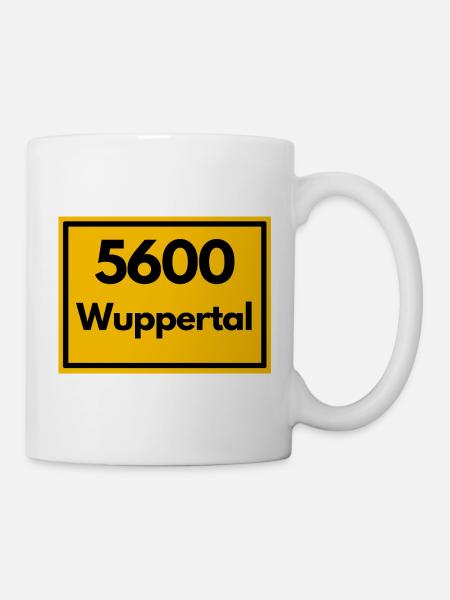 ALTE POSTLEITZAHL PLZ RETRO 5600 WUPPERTAL BERGISH - Tasse - Weiß