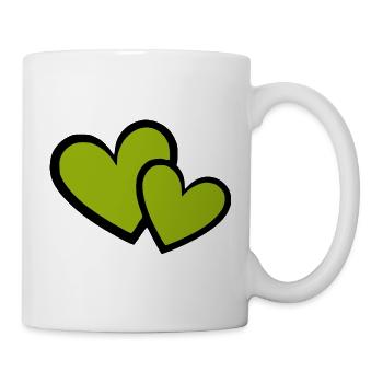 Cœur vert motif de cœurs verts - Mug blanc - blanc - Droite
