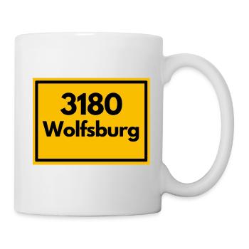 ALTE POSTLEITZAHL PLZ RETRO 3180 WOLFSBURG  - Tasse - Weiß - Rechts