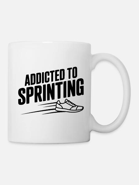 Sprintsüchtig - Tasse - Weiß