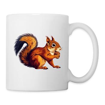 Écureuil brun orange avec motif de noix de gland - Mug blanc - blanc - Droite