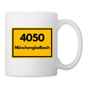 ALTE POSTLEITZAHL PLZ 4050 MÖNCHENGLADBACH FUSSBAL - Tasse - Weiß - Rechts