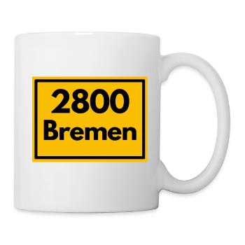 ALTE POSTLEITZAHL PLZ RETRO2800 BREMEN STADTMUSIK - Tasse - Weiß - Rechts