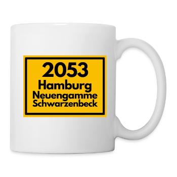 ALTE POSTLEITZAHL PLZ 2053 HAMBURG NEUENGAMME ELBE - Tasse - Weiß - Rechts