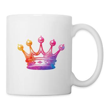 Wasserfarbene Kronenkunst - Tasse - Weiß - Rechts