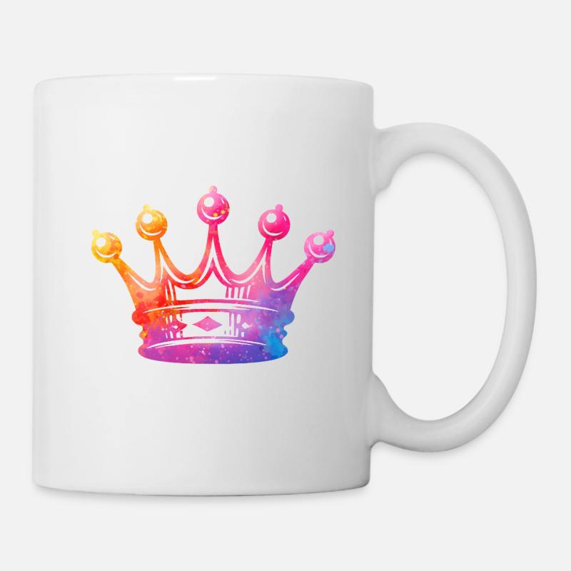 Art de couronne aquarelle - Mug blanc - blanc