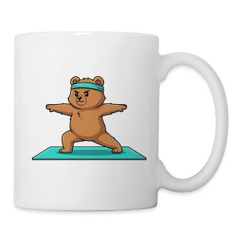Yoga-Bär macht Krieger-Pose - Tasse - Weiß - Rechts