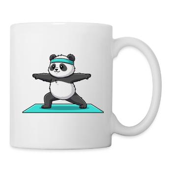 Yoga-Panda-Bär macht Krieger-Pose - Tasse - Weiß - Rechts