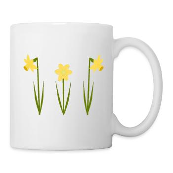 March Birthday Birth Flower Daffodils in Bloom - Mug - white - Right