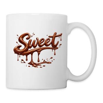 Lettrage chocolat sucré - Mug blanc - blanc - Droite