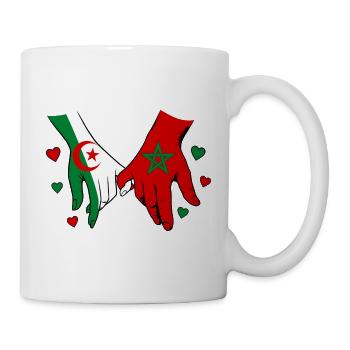 Algeria Morocco Flag Holding Hands - Mug - white - Right
