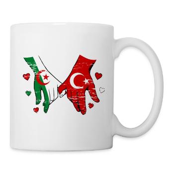 Algeria Turkey Flag Hand Holding Used - Mug - white - Right