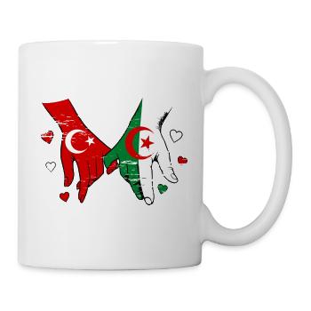 Prise de main du drapeau de la Turquie Algérie utilisée - Mug blanc - blanc - Droite