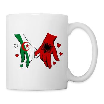 Algeria Albania Flags Holding Hands - Mug - white - Right