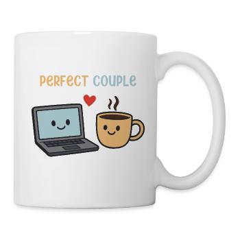 Perfect Couple Laptop And Coffee Humor Design - Mug - white - Right