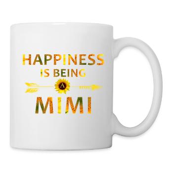 Glück ist, Mimi zu sein – Sonnenblumenblumen-Shirt - Tasse - Weiß - Rechts