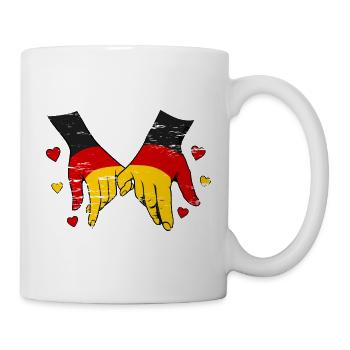 Germany flag holding hands used - Mug - white - Right