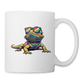 Bearded Dragon Watercolor Pogona Art - Mug - white - Right