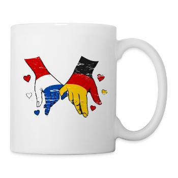 Holland Germany Flag Hands Heart Shape Used - Mug - white - Right