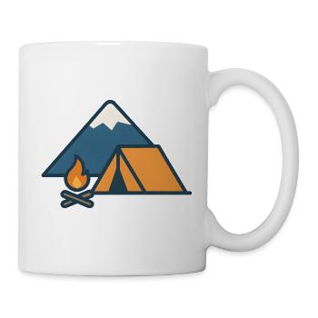 Bergcamping Zelt Lagerfeuer - Tasse - Weiß - Rechts