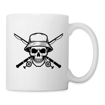 Angler Skull Coat of Arms Black - Mug - white - Right