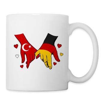 Turkey Germany Flag Holding Hands - Mug - white - Right