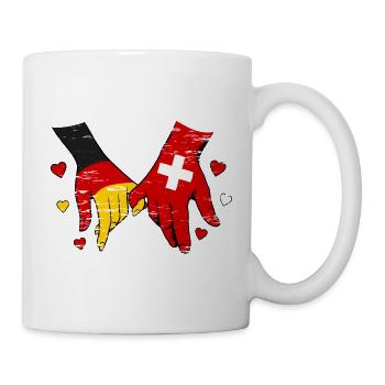 Germany Switzerland Flags Hand Holding used - Mug - white - Right