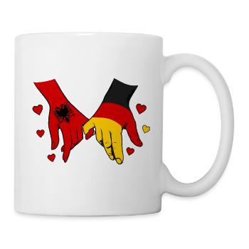 Drapeau de l’Allemagne d’Albanie se tenant la main - Mug blanc - blanc - Droite