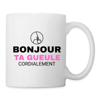 Quoteimple Lustiger Humor Hallo Dein Gesicht - Tasse - Weiß - Rechts