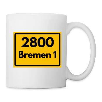 ALTE POSTLEITZAHL PLZ RETRO 2800 BREMEN 1 – HANSE - Tasse - Weiß - Rechts