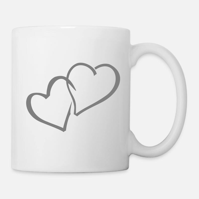 hearts heart hearts - Mug - white
