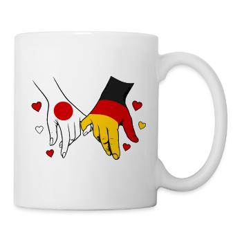 Japan_Deutschland_Flagge_Händehalten - Mug - white - Right