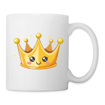 Kawaii Goldene Krone Illustration - Tasse - Weiß - Rechts