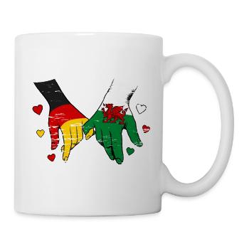 Deutschland_Wales_Flagge_Haendehalten_used - Tasse - Weiß - Rechts