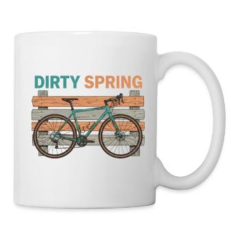 Dirty Spring Risograph Gravel Bike Art - Mug - white - Right
