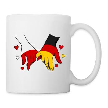 Polen_Deutschland_Flagge_Händehalten - Mug - white - Right