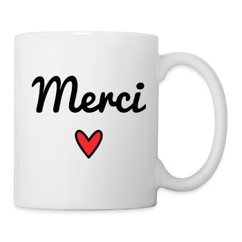MERCI. THANKS. THANK YOU. ANNIVERSAIRE. NAISSANCE. - Mug blanc - blanc - Droite
