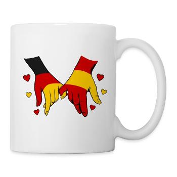 Deutschland_Spanien_Flagge_Haendehalten - Mug - white - Right