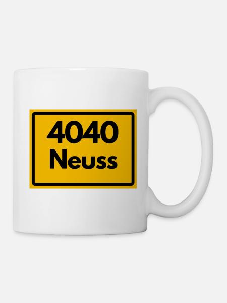 ALTE POSTLEITZAHL PLZ RETRO 4040 STADT NEUSS  - Tasse - Weiß