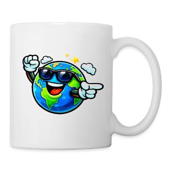 Sunny Earth with Sunglasses - Mug - white - Right
