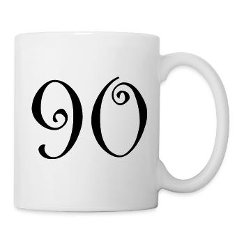 90. 90 ANS. 90e ANNIVERSAIRE. ANNIVERSAIRE 90 ANS. - Mug blanc - blanc - Droite