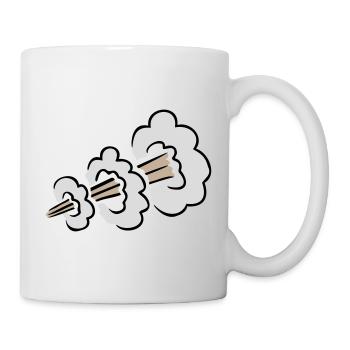Lauter Furz Explosion Lustig Klohumor Comic Wolke - Tasse - Weiß - Rechts